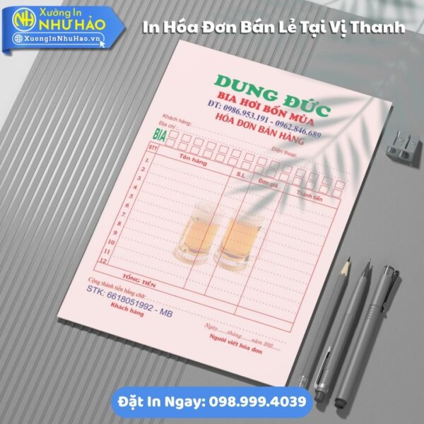 In Hóa Đơn Bán Lẻ Vị Thanh: Chất Lượng, Giá Tốt, Thiết Kế Miễn Phí - Xưởng Như Hảo