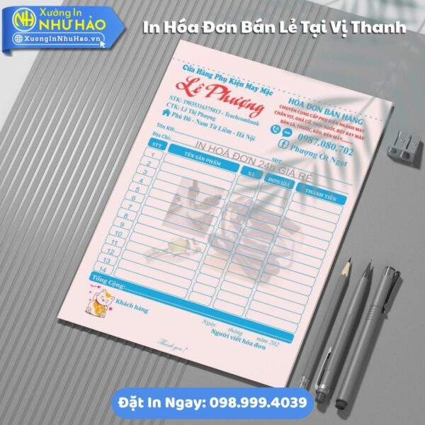 In Hóa Đơn Bán Lẻ Vị Thanh: Chất Lượng, Giá Tốt, Thiết Kế Miễn Phí - Xưởng Như Hảo