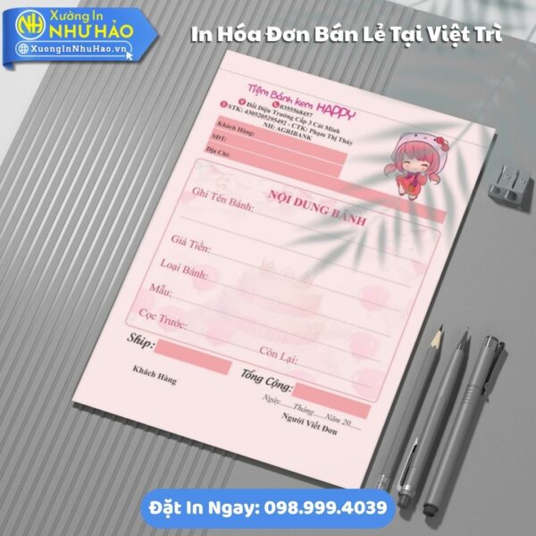 Địa Chỉ In Hóa Đơn Bán Lẻ Tại Việt Trì Uy Tín Giá Rẻ, Thiết Kế Miễn Phí, Fort 80gsm, Giao Nhanh