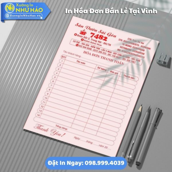 In Hóa Đơn Bán Lẻ Tại Vinh Theo Yêu Cầu, Giá Rẻ, Chất Lượng - Đặt In Ngay