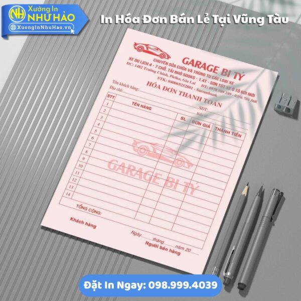 In Hóa Đơn Bán Lẻ Tại Vũng Tàu - Như Hảo: In Nhanh, Giá Rẻ, Thiết Kế Miễn Phí. Uy Tín, Chất Lượng Cao