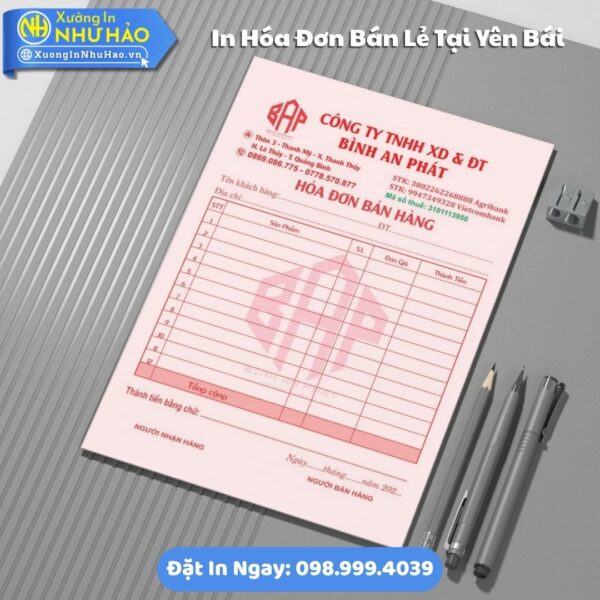 In Hóa Đơn Bán Lẻ Tại Yên Bái: Mua Hóa Đơn 2 Liên Uy Tín Giá Rẻ, Kích Thước Đa Dạng, Theo Yêu Cầu, Thiết Kế Free