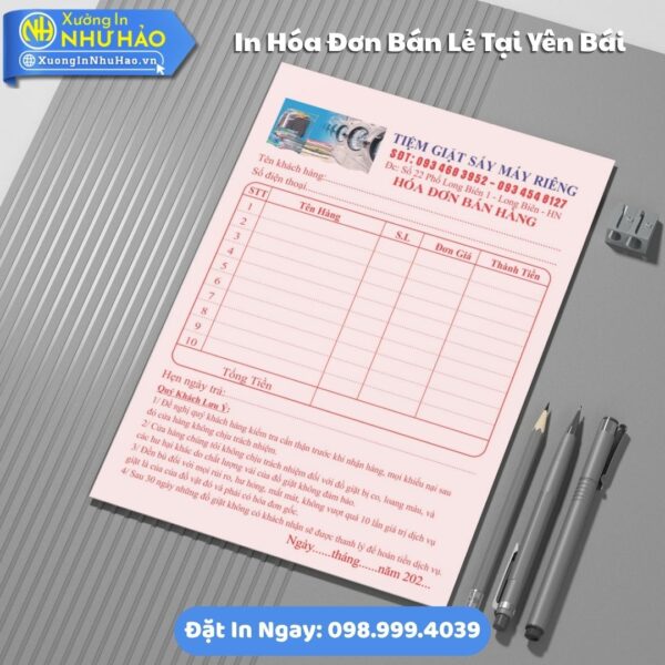 In Hóa Đơn Bán Lẻ Tại Yên Bái: Mua Hóa Đơn 2 Liên Uy Tín Giá Rẻ, Kích Thước Đa Dạng, Theo Yêu Cầu, Thiết Kế Free