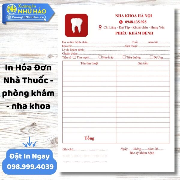 Như Hảo: Dịch Vụ In Hóa Đơn Nha Khoa, Phòng Khám Toàn Quốc, Thiết Kế Miễn Phí