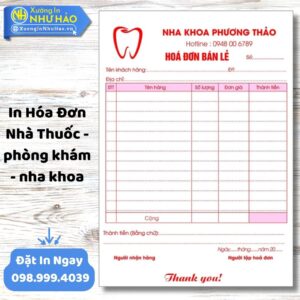 Như Hảo: Dịch Vụ In Hóa Đơn Nha Khoa, Phòng Khám Toàn Quốc, Thiết Kế Miễn Phí