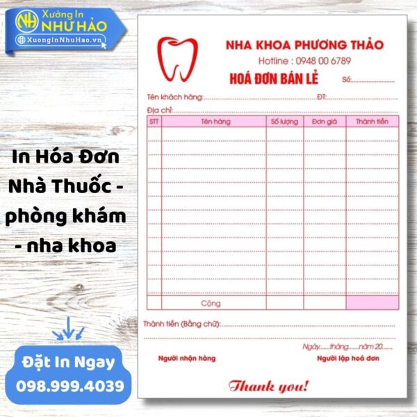 Như Hảo: Dịch Vụ In Hóa Đơn Nha Khoa, Phòng Khám Toàn Quốc, Thiết Kế Miễn Phí