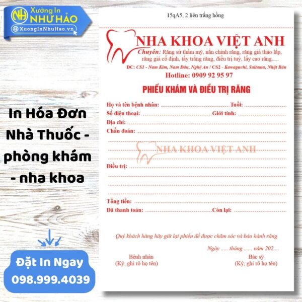 Như Hảo: Dịch Vụ In Hóa Đơn Nha Khoa, Phòng Khám Toàn Quốc, Thiết Kế Miễn Phí