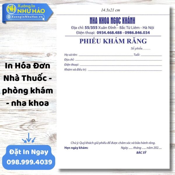 Như Hảo: Dịch Vụ In Hóa Đơn Nha Khoa, Phòng Khám Toàn Quốc, Thiết Kế Miễn Phí