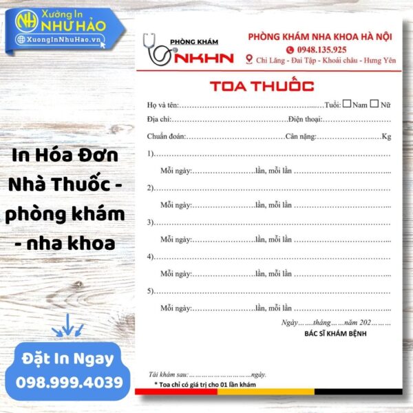Như Hảo: Dịch Vụ In Hóa Đơn Nha Khoa, Phòng Khám Toàn Quốc, Thiết Kế Miễn Phí