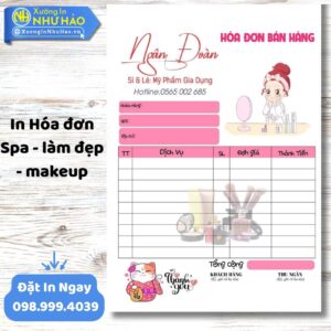 In Hóa Đơn Spa - Làm Đẹp - Makeup Chuyên Nghiệp | Thiết Kế Miễn Phí, Giá Tốt Tại Xưởng In Như Hảo