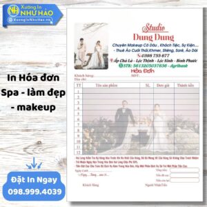 In Hóa Đơn Spa - Làm Đẹp - Makeup Chuyên Nghiệp | Thiết Kế Miễn Phí, Giá Tốt Tại Xưởng In Như Hảo