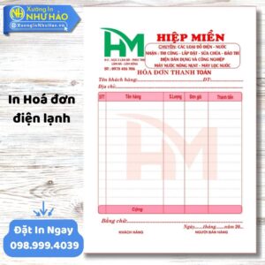 In Hóa Đơn Điện Lạnh Chuyên Nghiệp Giá Rẻ – Uy Tín Tại Xưởng In Như Hảo