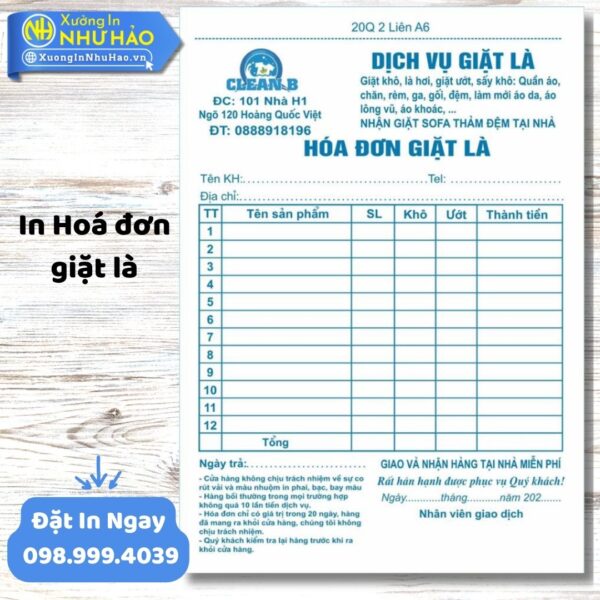 In Hoá Đơn Giặt Là Theo Yêu Cầu: Giá Rẻ, Chuyên Nghiệp – Đặt In Hóa Đơn Bán Lẻ Ngay