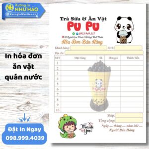 In Hóa Đơn Ăn Vặt - Quán Nước Chuyên Nghiệp, Giá Rẻ Toàn Quốc. Thiết Kế Miễn Phí, Uy Tín, Chất Lượng Cao