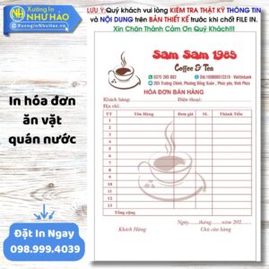 In Hóa Đơn Ăn Vặt - Quán Nước Chuyên Nghiệp, Giá Rẻ Toàn Quốc. Thiết Kế Miễn Phí, Uy Tín, Chất Lượng Cao