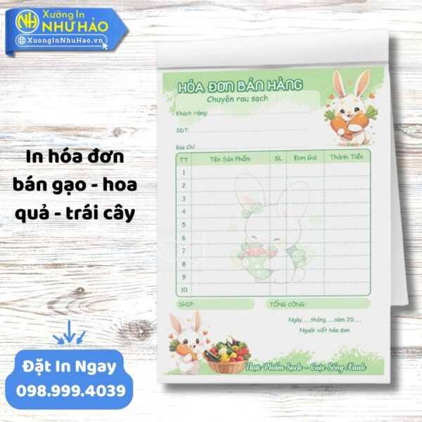 In Hóa Đơn Bán Gạo - Hoa Quả - Trái Cây: Chuyên Nghiệp Hóa Kinh Doanh Tại Xưởng In Như Hảo