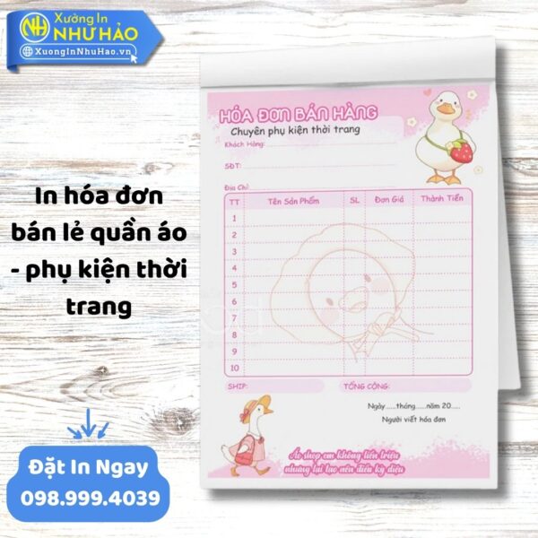 In Hóa Đơn Bán Lẻ Quần Áo Chuyên Nghiệp - Nâng Tầm Thương Hiệu Thời Trang Của Bạn Tại Xưởng Như Hảo