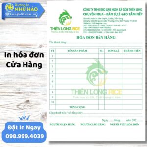 Dịch Vụ In Hóa Đơn Cửa Hàng Theo Yêu Cầu, Uy Tín, Chất Lượng Cao Tại Xưởng In Như Hảo