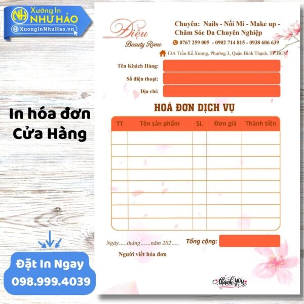 Dịch Vụ In Hóa Đơn Cửa Hàng Theo Yêu Cầu, Uy Tín, Chất Lượng Cao Tại Xưởng In Như Hảo