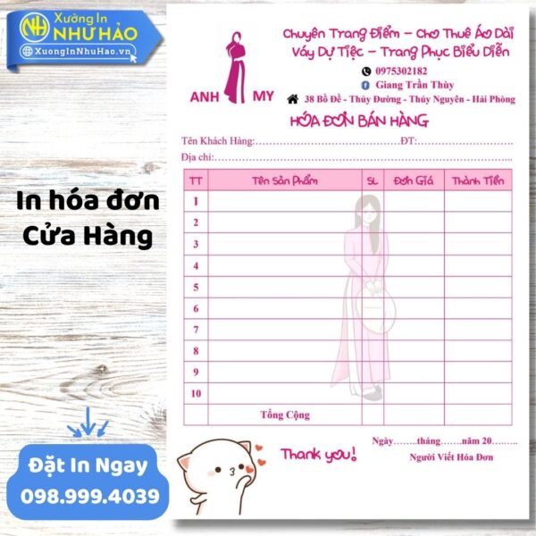 Dịch Vụ In Hóa Đơn Cửa Hàng Theo Yêu Cầu, Uy Tín, Chất Lượng Cao Tại Xưởng In Như Hảo
