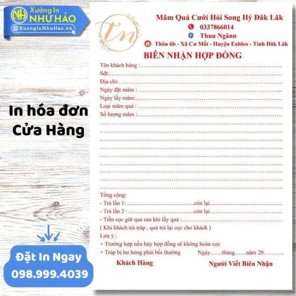 Dịch Vụ In Hóa Đơn Cửa Hàng Theo Yêu Cầu, Uy Tín, Chất Lượng Cao Tại Xưởng In Như Hảo