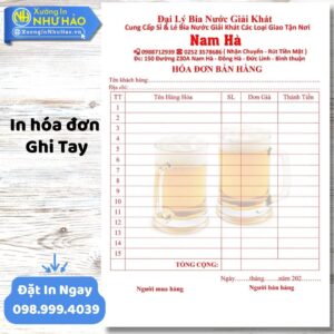 In Hóa Đơn Ghi Tay Chất Lượng Cao, Giá Tốt Tại Xưởng In Như Hảo – Uy Tín Toàn Quốc