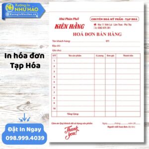 Giải Pháp In Hóa Đơn Tạp Hóa Tối Ưu Từ Như Hảo: Mẫu Mã Đa Dạng, Tùy Chỉnh Theo Yêu Cầu