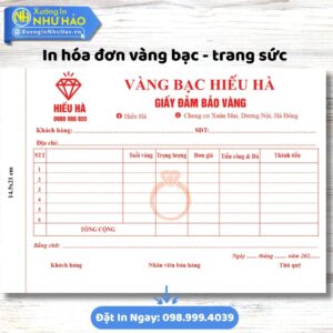 In Hóa Đơn Vàng Bạc Trang Sức: Uy Tín, Chất Lượng