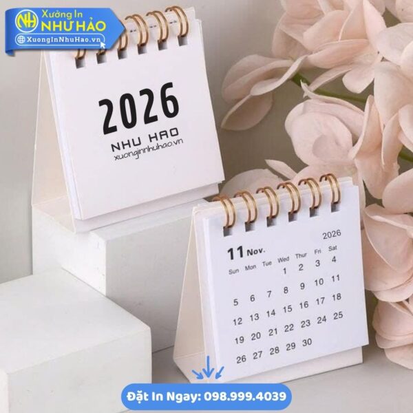 In Lịch Để Bàn Mini 2026: Thiết Kế Đẹp, Giá Tốt Tại Xưởng Như Hảo. Quà Tặng Doanh Nghiệp Ý Nghĩa