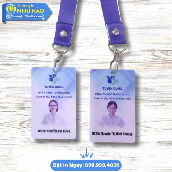 Thẻ Đeo Nhân Viên Theo Yêu Cầu Tại Như Hảo: Thiết Kế Đẹp, In Sắc Nét, Chất Lượng Cao
