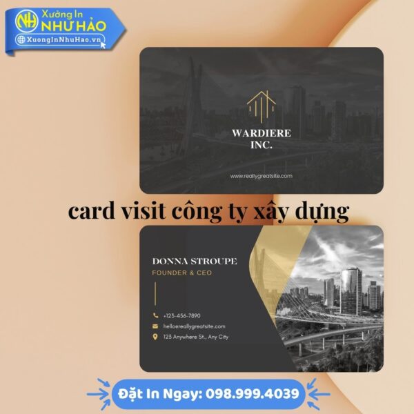 In Card Visit Công Ty Xây Dựng Chuyên Nghiệp, Uy Tín Tại Xưởng In Như Hảo – Thiết Kế Đẹp, Chất Lượng Cao