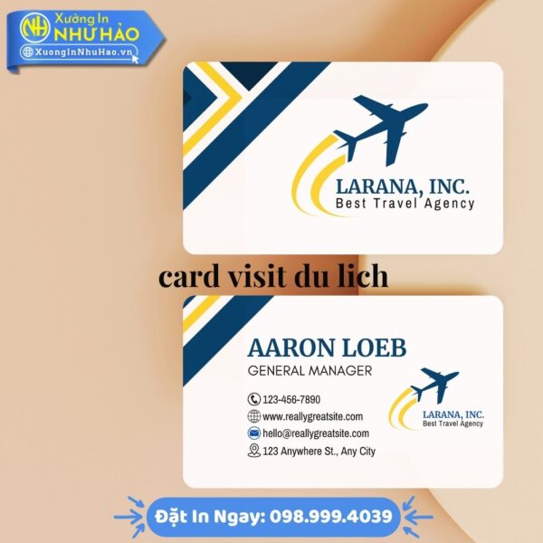 Card Visit Du Lịch Cao Cấp: Nâng Tầm Thương Hiệu Lữ Hành Cùng Xưởng In Như Hảo. Mẫu Đẹp, In Offset Sắc Nét