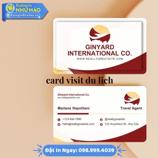Card Visit Du Lịch Cao Cấp: Nâng Tầm Thương Hiệu Lữ Hành Cùng Xưởng In Như Hảo. Mẫu Đẹp, In Offset Sắc Nét