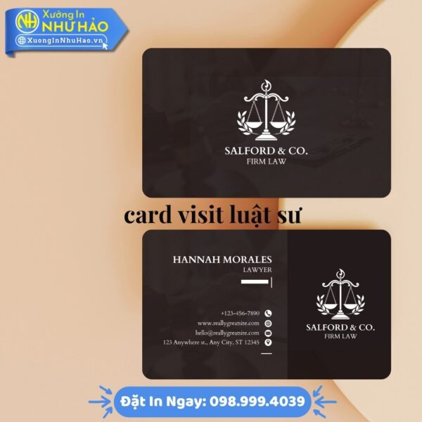 Nâng Tầm Thương Hiệu Với Card Visit Luật Sư Đẳng Cấp Từ Xưởng In Như Hảo. In Offset Sắc Nét, Bền Màu