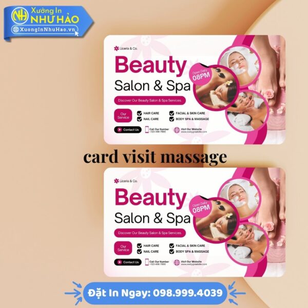 In Card Visit Massage Đẹp, Chất Lượng Cao – Giấy C300, Nhựa PVC – Xưởng In Như Hảo Uy Tín