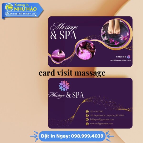 In Card Visit Massage Đẹp, Chất Lượng Cao – Giấy C300, Nhựa PVC – Xưởng In Như Hảo Uy Tín