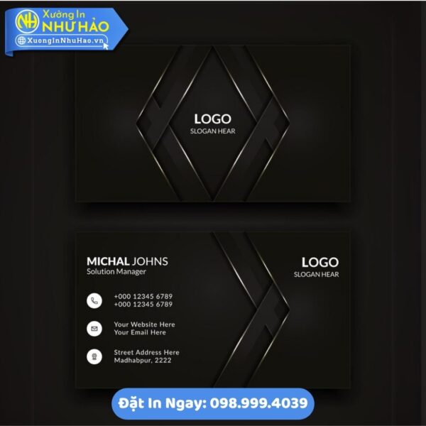 Card Visit Đen: Biểu Tượng Đẳng Cấp - Chuyên Nghiệp. Khám Phá Dịch Vụ In Ấn Hàng Đầu Tại Như Hảo
