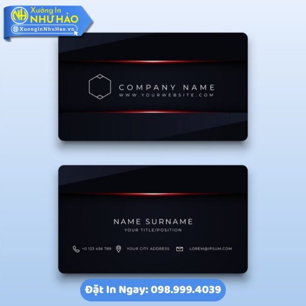 Card Visit Đen: Biểu Tượng Đẳng Cấp - Chuyên Nghiệp. Khám Phá Dịch Vụ In Ấn Hàng Đầu Tại Như Hảo