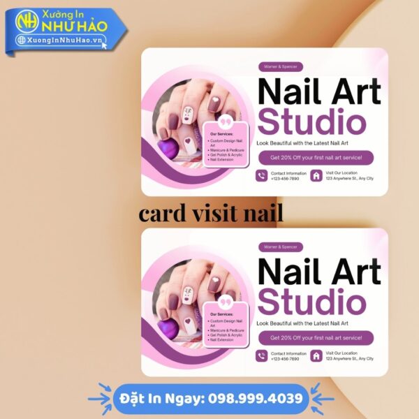 Card Visit Nail Chuyên Nghiệp – Giải Pháp Marketing Tối Ưu Cho Tiệm Nail | Mẫu Mã Đa Dạng, Chất Liệu Bền Đẹp
