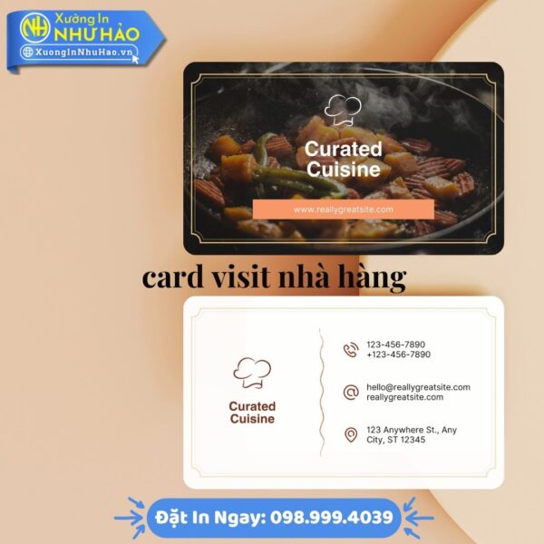 Xưởng In Như Hảo: Địa Chỉ In Card Visit Nhà Hàng Uy Tín, Chất Lượng Hàng Đầu. Hỗ Trợ Thiết Kế Miễn Phí