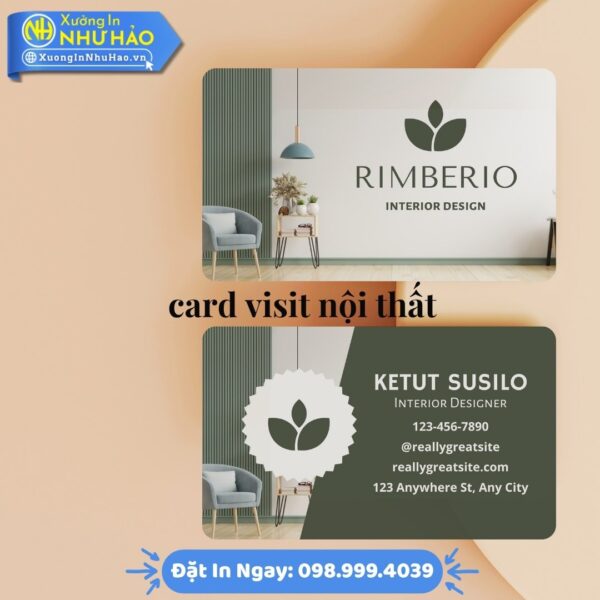 Card Visit Nội Thất Đẹp, In Ấn Chuyên Nghiệp Tại Xưởng Như Hảo. Thiết Kế Theo Yêu Cầu