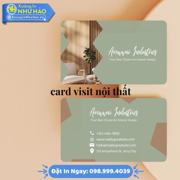 Card Visit Nội Thất Đẹp, In Ấn Chuyên Nghiệp Tại Xưởng Như Hảo. Thiết Kế Theo Yêu Cầu