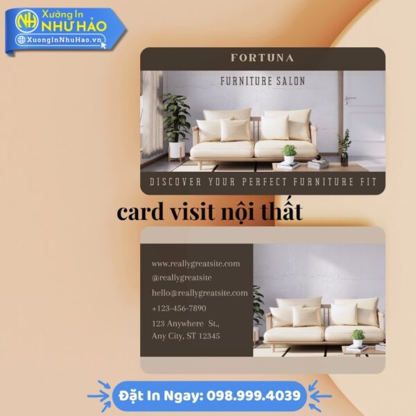 Card Visit Nội Thất Đẹp, In Ấn Chuyên Nghiệp Tại Xưởng Như Hảo. Thiết Kế Theo Yêu Cầu