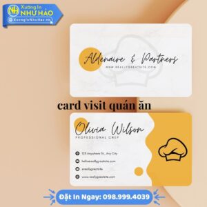 Card Visit Quán Ăn Chuyên Nghiệp: Thiết Kế Đẹp, In Ấn Chất Lượng Cao tại Xưởng In Như Hảo - Khẳng Định Thương Hiệu