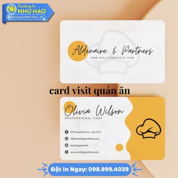 Card Visit Quán Ăn Chuyên Nghiệp: Thiết Kế Đẹp, In Ấn Chất Lượng Cao tại Xưởng In Như Hảo - Khẳng Định Thương Hiệu