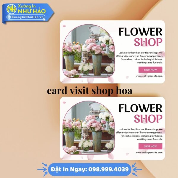In Card Visit Shop Hoa Giá Rẻ, Uy Tín | Mẫu Mã Đa Dạng, In Offset Sắc Nét | Xưởng In Như Hảo | Hỗ Trợ Test Màu