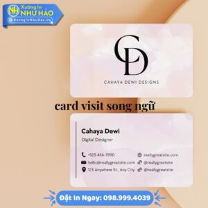 Card visit song ngữ chuyên nghiệp tại Xưởng In Như Hảo. In nhanh, chất lượng cao, thiết kế miễn phí