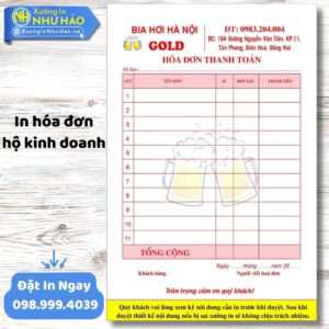 In Hóa Đơn Bán Hàng Hộ Kinh Doanh Giá Rẻ, Uy Tín Toàn Quốc | Xưởng In Như Hảo – Thiết Kế Miễn Phí