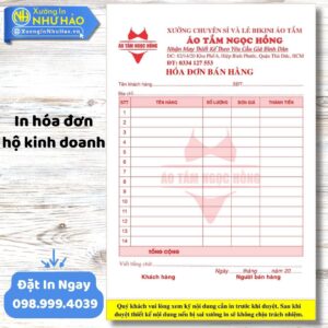 In Hóa Đơn Bán Hàng Hộ Kinh Doanh Giá Rẻ, Uy Tín Toàn Quốc | Xưởng In Như Hảo – Thiết Kế Miễn Phí