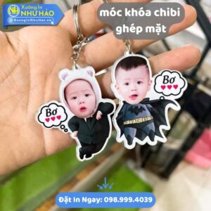 Móc Khóa Chibi Ghép Mặt Theo Yêu Cầu: In Ảnh Sắc Nét, Bền Đẹp, Giá Rẻ Tại Xưởng Như Hảo